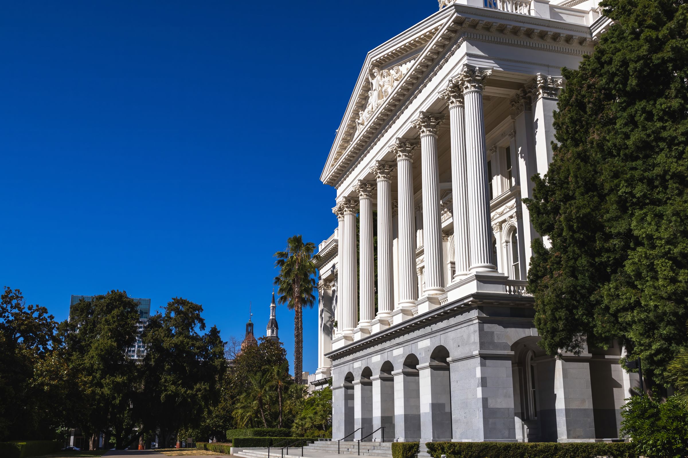 Columns at the California State Capitol
